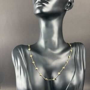 Corrente Veneziana Personalizado com Corações 45cm em Ouro 18k