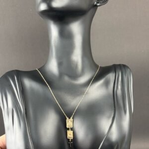 Escapulário Duas Plaquinha e Cruz Personalizado em Ouro 18k